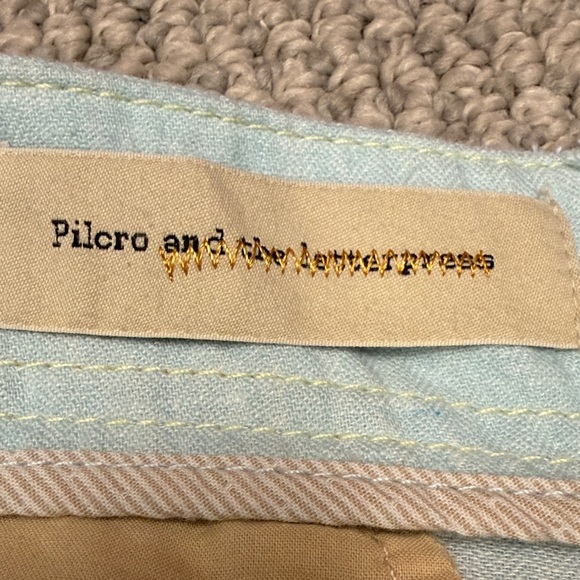 NWOT. Pilcro and the Letterpress Linen-blend Light Blue Pants, Size 8 Tall - Picture 3 of 16